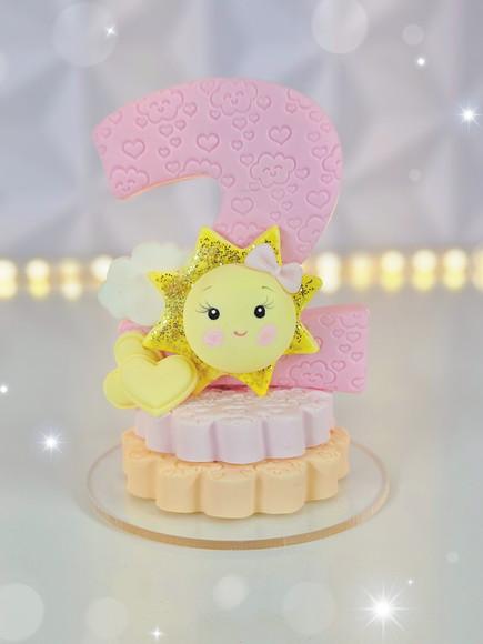 Vela Tema Raio de Sol em Biscuit