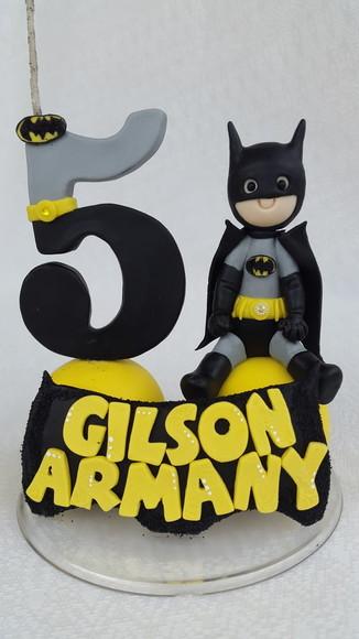 Vela/topo de Bolo Batman Personalizado em Biscuit