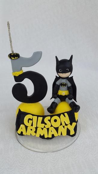 Vela/topo de Bolo Batman Personalizado em Biscuit