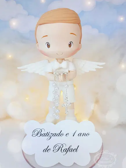 Anjo Personalizado para Batizado em Biscuit