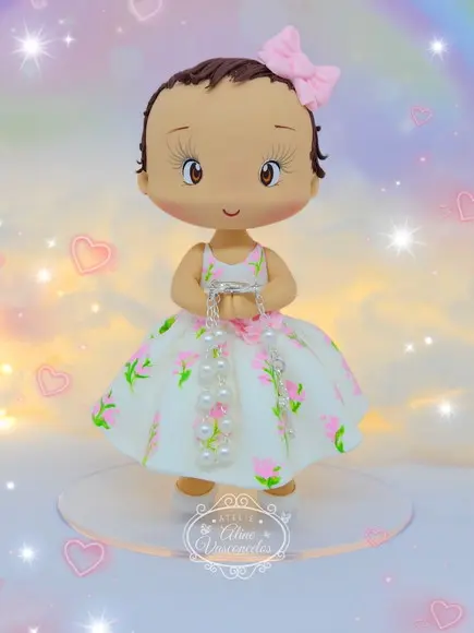 Bonequinha Personalizada para Batizado em Biscuit