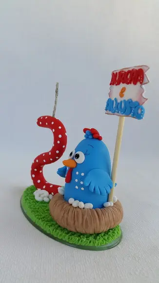 Mini Topo Galinha Pintadinha em Biscuit