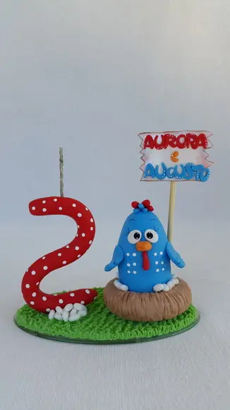 Mini Topo Galinha Pintadinha em Biscuit