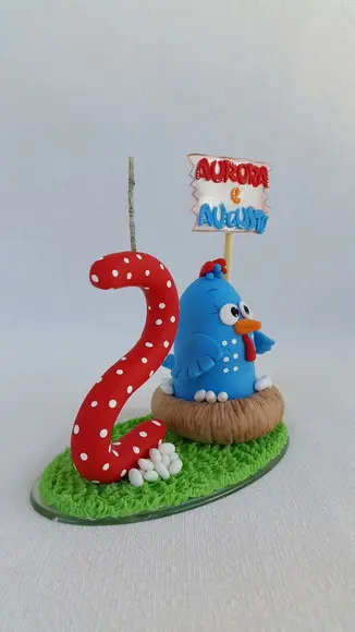 Mini Topo Galinha Pintadinha em Biscuit