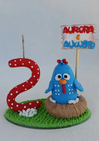 Mini Topo Galinha Pintadinha em Biscuit