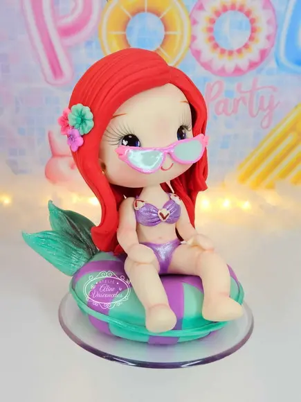 Peça Decorativa Ariel(pequena Sereia) Pool Party Biscuit