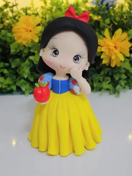 Peça Decorativa Branca de Neve em Biscuit