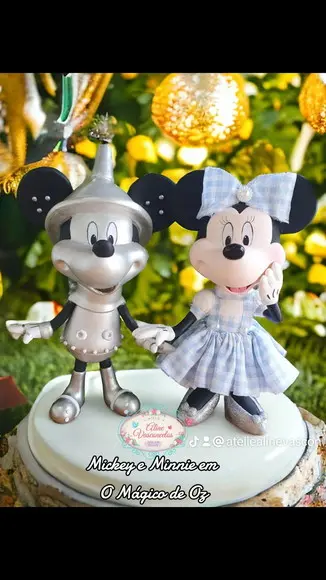 Peça Decorativa Mickey ou Minnie (o Mágico de Oz) em Biscuit