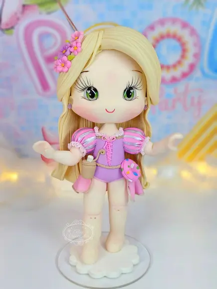 Peça Decorativa Rapunzel Pool Party Biscuit