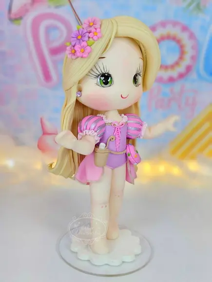 Peça Decorativa Rapunzel Pool Party Biscuit