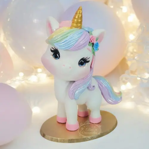 Peça Decorativa Unicórnio 20cm em Biscuit
