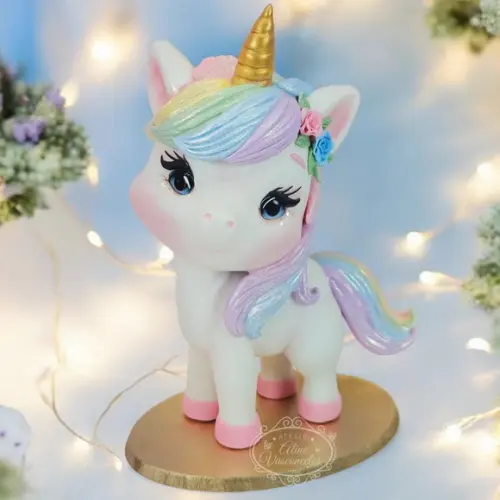 Peça Decorativa Unicórnio 20cm em Biscuit