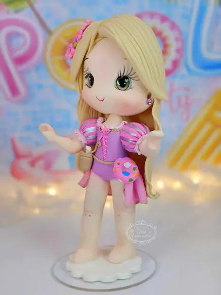 Peça Decorativa Rapunzel Pool Party Biscuit