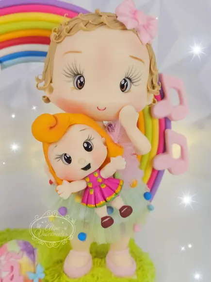 Topo de Bolo 3 Palavrinhas Personalizado em Biscuit