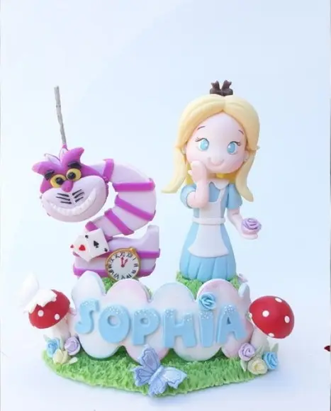 Topo de Bolo Alice País das Maravilhas (personalizada)biscui