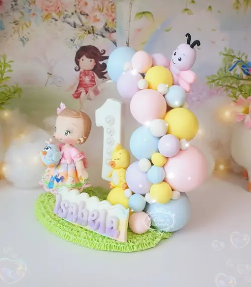 Topo de Bolo Arco Desconstruído Galinha Pintadinha Candy Bis