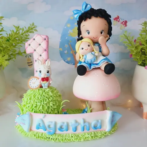 Topo de Bolo Alice País das Maravilhas(personalizada)biscuit