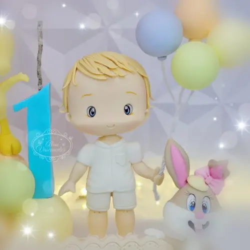 Topo de Bolo Baby Looney Tunes em Biscuit