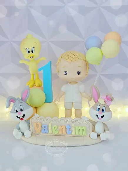 Topo de Bolo Baby Looney Tunes em Biscuit