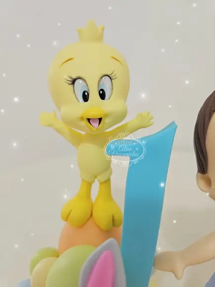 Topo de Bolo Baby Looney Tunes em Biscuit