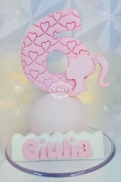 Topo de Bolo Barbie Personalizada em Biscuit