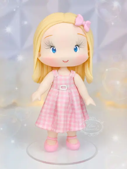 Topo de Bolo Barbie Personalizada em Biscuit