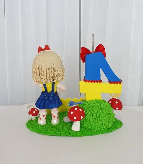 Topo de Bolo Branca de Neve Personalizada em Biscuit