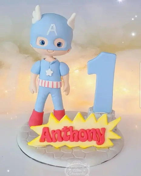 Topo de Bolo Capitão América (vingadores) em Biscuit