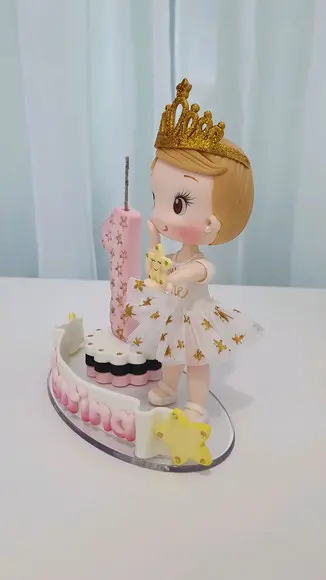 Topo de Bolo Brilha Brilha Estrelinha em Biscuit