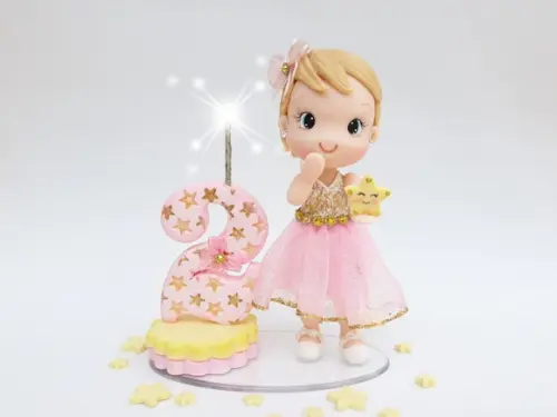 Topo de Bolo Brilha Brilha Estrelinha em Biscuit