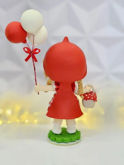 Topo de Bolo Chapeuzinho Vermelho Personalizada em Biscuit