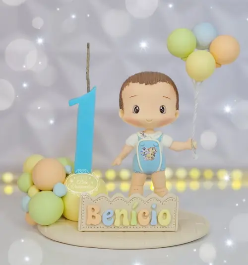 Topo de Bolo com Vela Baby Looney Tunes Personalizado em Bis
