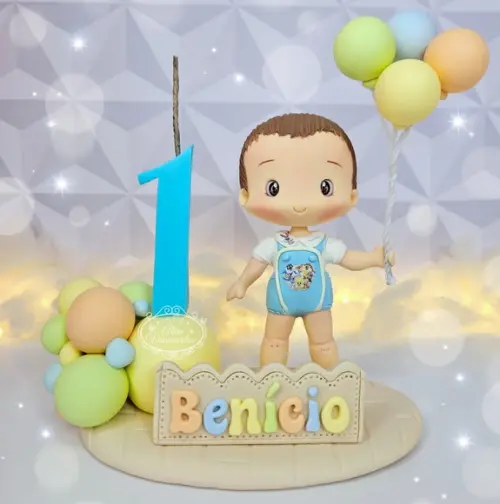 Topo de Bolo com Vela Baby Looney Tunes Personalizado em Bis