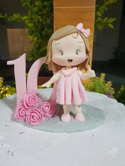 Topo de Bolo Criança Personalizada em Biscuit