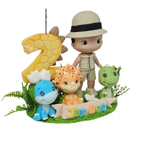 Topo de Bolo Dinossauro Baby em Biscuit