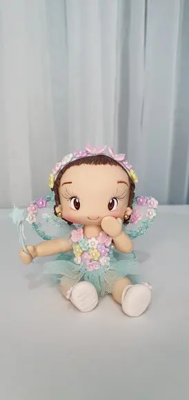 Topo de Bolo Fada Personalizada em Biscuit