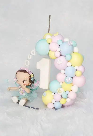 Topo de Bolo Fada Personalizada em Biscuit