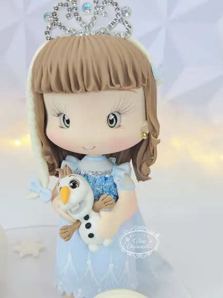 Topo de Bolo Frozen Personalizada em Biscuit