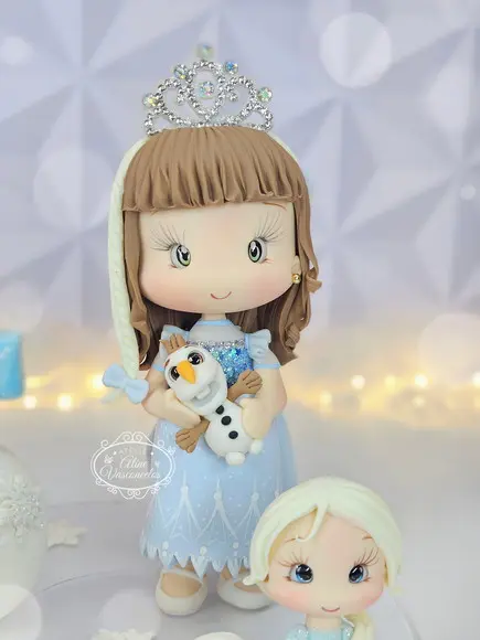 Topo de Bolo Frozen Personalizada em Biscuit