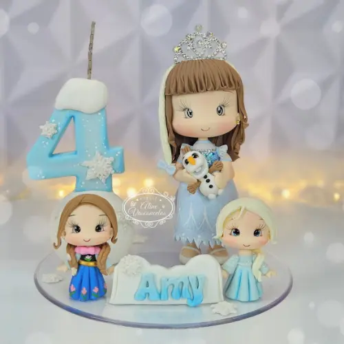Topo de Bolo Frozen Personalizada em Biscuit