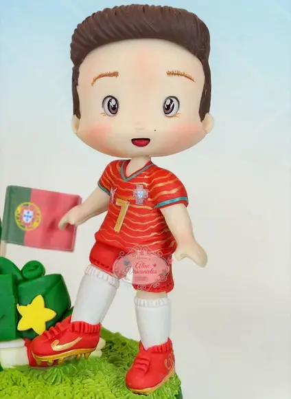 Topo de Bolo Futebol Copa do Mundo Personalizado em Biscuit