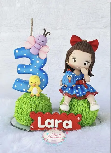 Topo de Bolo Galinha Pintadinha Personalizado em Biscuit