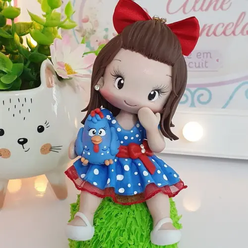 Topo de Bolo Galinha Pintadinha Personalizado em Biscuit