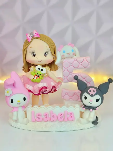 Topo de Bolo Hello Kitty Personalizado em Biscuit