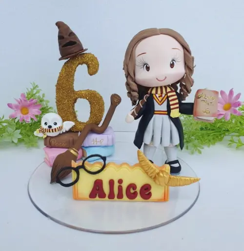 Topo de Bolo Hermione Personalizada (harry Potter) Biscuit