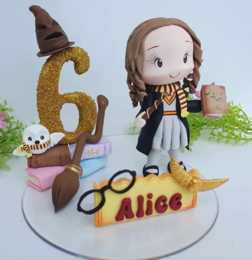 Topo de Bolo Hermione Personalizada (harry Potter) Biscuit