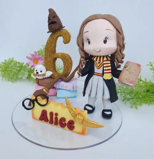 Topo de Bolo Hermione Personalizada (harry Potter) Biscuit