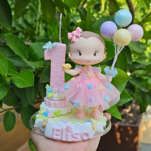 Topo de Bolo Jardim Encantado em Biscuit