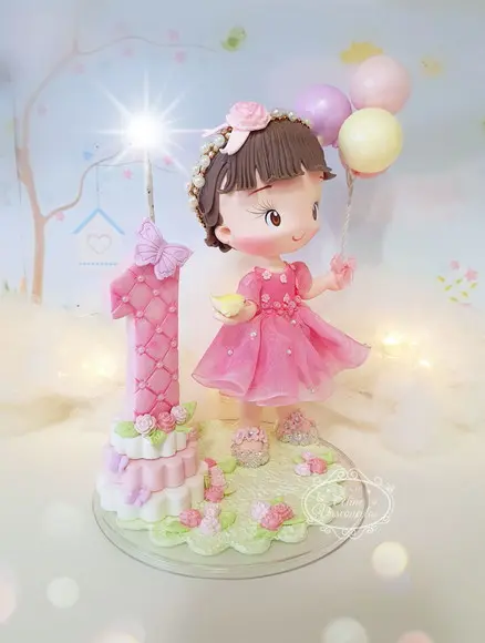 Topo de Bolo Jardim Personalizado em Biscuit