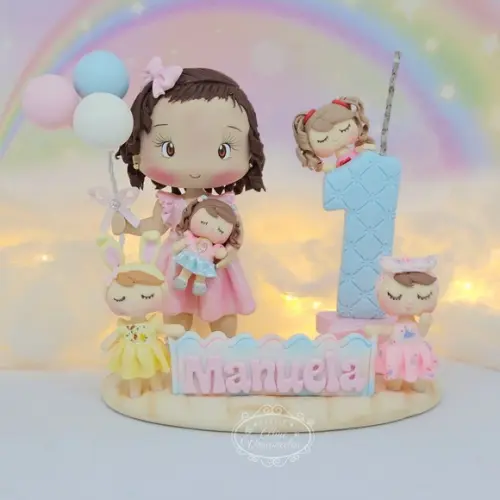 Topo de Bolo Metoo Doll em Biscuit
